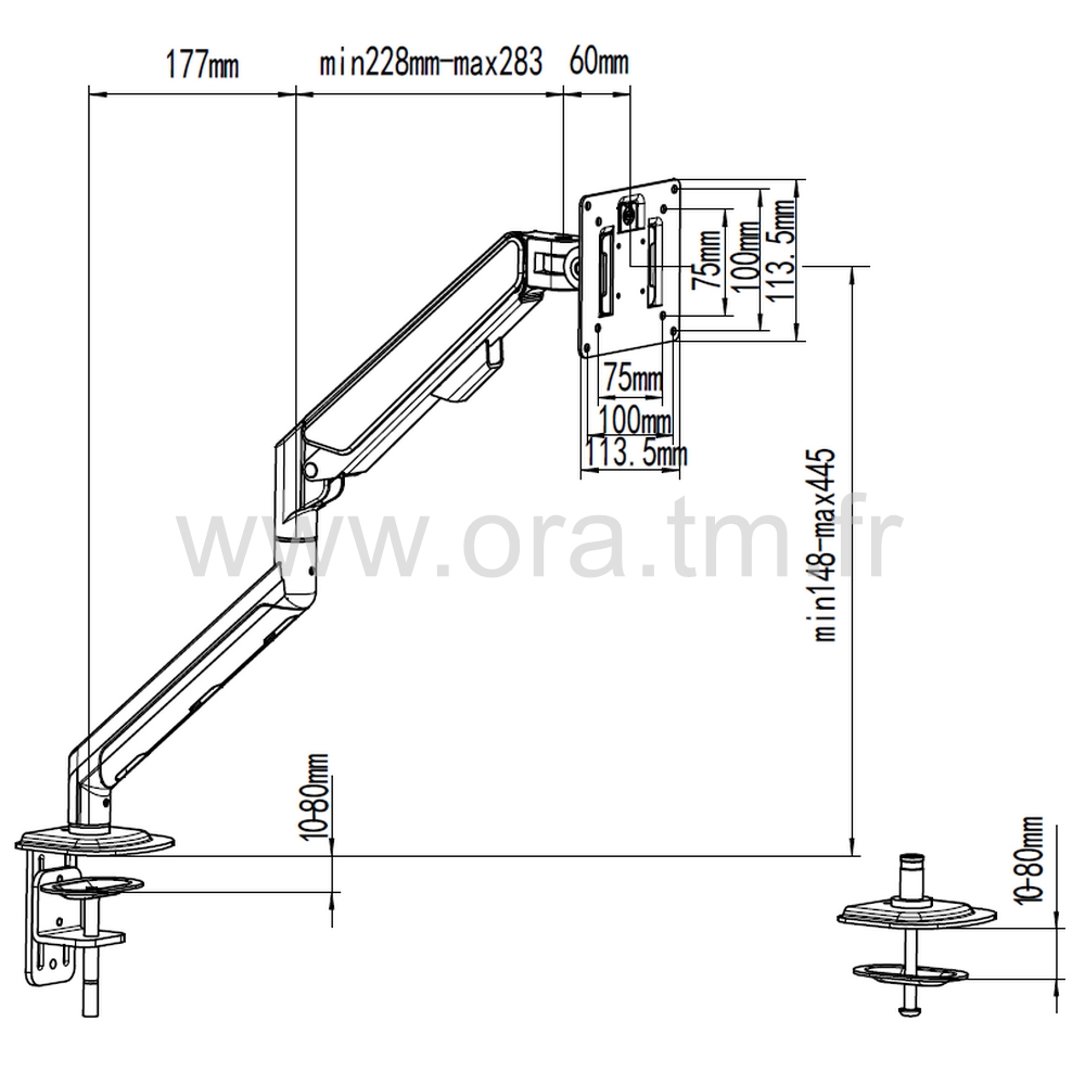 STFT - ACCESSOIRES DE BUREAU - SUPPORT PORTE ECRAN LCD